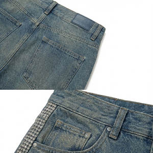 Pantalones cortos de mezclilla con cintura elástica para hombre, estilo informal, tela ligera de verano - Product Image 4