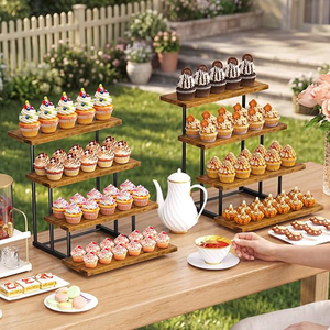 Soporte de Madera para Cupcakes de 3 Niveles, Exhibidor de Postres, Torre de Postres de Madera para Fiestas, Baby Shower, Bodas, Cumpleaños - Product Image 5