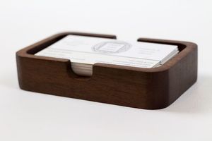 Wooden Name Card Holder Professional Business Card Display <b>Stand</b> Handcrafted Office Table Organizer - Product Image 2