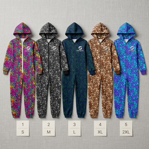 <b>Men's</b> Full Length Solid Windproof Fleece Tracksuit Hooded Zipper Casual <b>Jumpsuit</b> with Side Pockets Winter Wear - Product Image 3