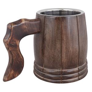 Handmade Beer Mug Made of Wood Tankard Wooden Stein Beer Tankard Stein Crafted Beer Mug Cup Mango Wooden & Steel Eco-Friendly - Product Image 3