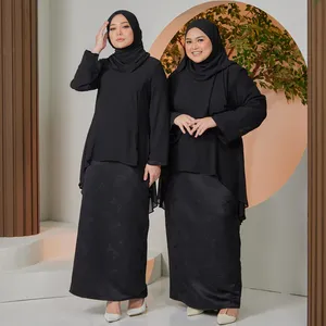เดรสยาวมุสลิมแฟชั่นสีดำสุดหรูจากมาเลเซีย ขายดีอันดับต้นๆ แขนยาว เหมาะสำหรับผู้หญิง สวมใส่ได้ทุกวันและทำงานในออฟฟิศ - Product Image 5