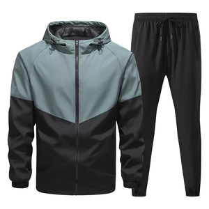 Survêtements légers et tendance pour hommes, style décontracté, printemps-automne, couleur unie, délavé à l'acide, écologique, avec logo - Product Image 2