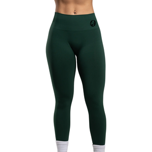 Leggings Deportivos de Cintura Alta para Mujer, Color Verde Bosque, Sin Costuras, Elásticos, para Yoga, Ejercicio, Correr, Resistentes a las Sentadillas, Compresión, Ropa Deportiva - Product Image 1
