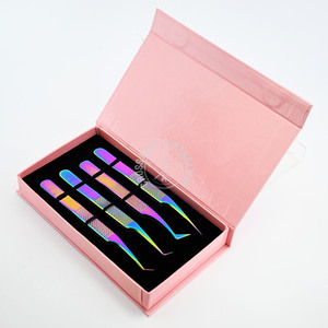 Fabricante Pinzas para pestañas Extensión de línea de ojo falso para eliminar y aplicar extensiones de cabello Pinzas para pestañas con punta de fibra - Product Image 1