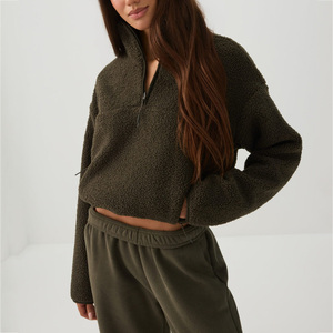 Chaqueta de Forro Polar Sherpa Premium para Mujer, Chaqueta de Invierno Cálida y Suave con Cierre de Cremallera, Chaqueta Informal Extra Grande para Exteriores, Fabricante OEM Personalizado - Product Image 1
