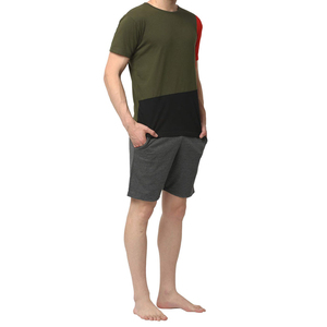 Private Label Men Short Set Men Summer Lightweight <b>Maternity</b> Solid Color Street wear Short Sleeve Drawstring High Demanding - Product Image 3
