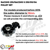 Set Pulley Racing Sepeda Motor TWH Racing150 G5 G6 Buatan Taiwan untuk KYMCO