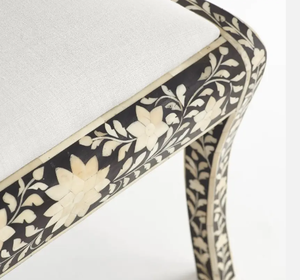 Chaise de salle à manger moderne haut de gamme en os incrusté, design floral, faite à la main, pour hôtels et usage extérieur - Product Image 2