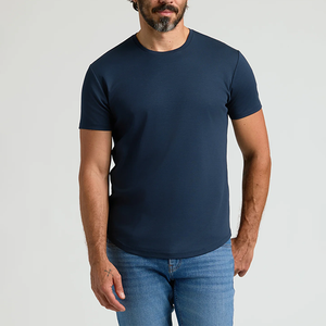 T-shirts pour hommes à manches courtes respirants, 100% coton biologique, haute qualité, vente en gros, t-shirts unis, service OEM - Product Image 5