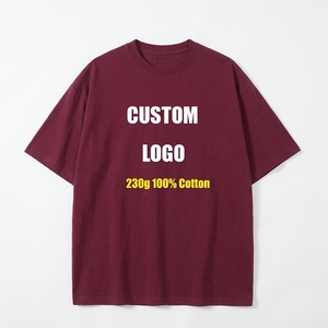 T-shirt Homme Oversize en Coton 230 GSM, Col Rond, Couleur Unie, Personnalisable avec Logo, Tricoté, Style Décontracté Streetwear – Vente en Gros - Product Image 5