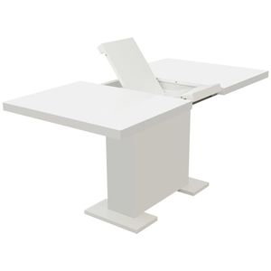Table de cuisine extensible en MDF blanc brillant et acier, série de tables à manger - Product Image 3