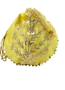 Premium Embroidered Silk Fashion Bridal Potli <b>Bags</b> Ladies Traditional Ethnic Return Gift <b>Bags</b> Cotton Lining Multi-Function - Product Image 2