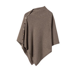 Chal de punto con flecos estilo poncho de lana/acrílico suave y cálido para invierno, con cinturón, para mujer, venta al por mayor, fabricante - Product Image 2