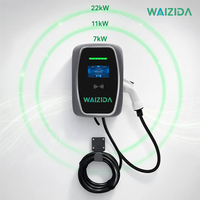 Cargador de Vehículos Eléctricos de Pared Tipo 2 de 22 kW y 32 A, Estándar Europeo, Estación de Carga de CA Montada en Pared para Uso Residencial