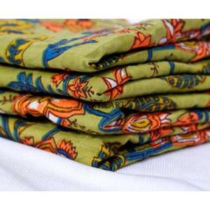 ผ้าพิมพ์ลายดอกไม้แบบอินเดียสวยงามใหม่ ผ้าพิมพ์ลายดอกไม้ทำมือ ผ้าฝ้ายสำหรับตัดเย็บชุดสัลวาร์ - Product Image 2