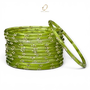 Juego de Brazaletes de Cristal Kashmiri Verdes de Moda para Novias Indias, con Diseño de Gotas de Lluvia, para Mujeres, para Bodas y Fiestas, Precio al por Mayor - Product Image 3