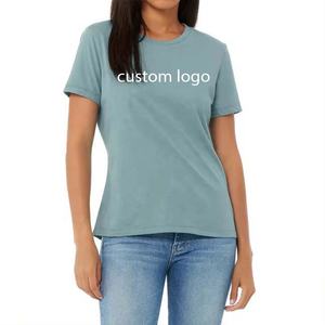 Camisetas Ajustadas para Mujer, Ecológicas, Mezcla de Poliéster/Algodón, Secado Rápido, Transpirables, Manga Corta, Cuello en V, Logotipo Personalizado - Product Image 3