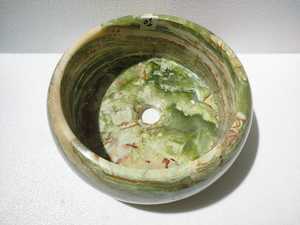 Vasque en Onyx Vert Foncé en Forme de Pneu, Lavabo en Pierre Naturelle, Finition Brossée, Résistant au Feu, Contemporain, pour Cuisine, Salle à Manger, Salle de Bain - Product Image 2