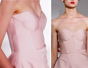 Padded Off Shoulder Dress Bra Cups-Pu 20 <b>Pink</b> Strapless <b>Corset</b> Dress With Padded Bust And Structured Silhouette For Women - Product Image 1