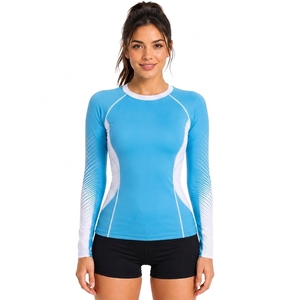 <b>Women</b> Long Sleeve Rash Guard High Quality Breathable Quick Dry Stretch <b>Swim</b> Top Wholesale - Product Image 1