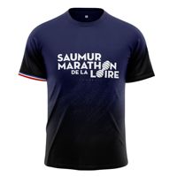 Jersey Lari Marathon Lengan Pendek Sublimasi Logo Kustom MOQ Rendah Kerah Bulat 100% Poliester Cepat Kering Bernapas Dapat Dicetak