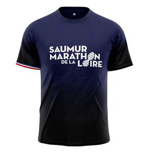 Camisetas Deportivas Sublimadas con Logotipo Personalizado, MOQ Bajo, Manga Corta, Cuello Redondo, para Maratón, 100% Fibra de Poliéster, Unisex, para Verano - Product Image 3