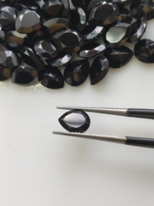 Natural <b>Black</b> Spinel 9x7MM Pear Cut Best Quality Loose Gemstone for Jewelry Making - Product Image 2
