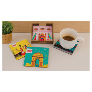 Ensemble de sous-verres en bois personnalisés de qualité supérieure avec impression pour Noël et la rentrée scolaire, décoration de table élégante - Product Image 1