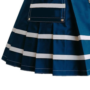 Jupe kilt artisanale pour femme, bleu marine et blanc, en coton, avec poches cargo, style écossais utilitaire - Product Image 5