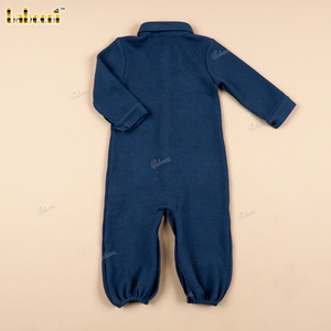 BC1424 – ชุดเด็กทารกปักลายกระรอกสีเขียวอมฟ้าเข้มแบบแฮนด์เมด - Product Image 6