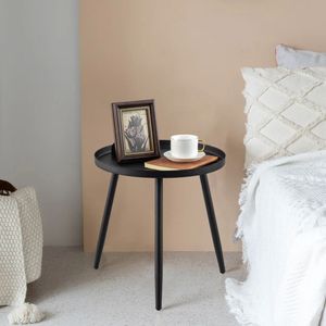 Modern Round Metal <b>Side</b> Coffee <b>Table</b> with Sleek Steel Design for Apartment, Hotel <b>Lounge</b>, Bedroom and Living Room Furniture - Product Image 1