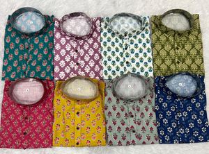 Kurta Corta Étnica India y Pakistaní para Hombre, Kurta de Algodón Estampado, Diseño Elegante, Ropa Tradicional para Bodas y Fiestas - Product Image 2