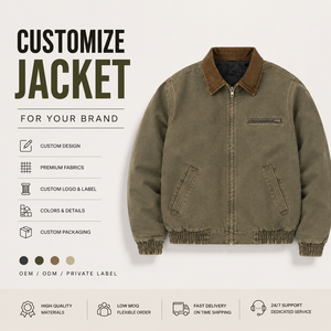 Custom Logo Quilted Detroit Duck Canvas <b>Jacket</b> Heavy Duty Workwear <b>Utility</b> <b>Jacket</b> Washed Carpenter Mechanic Trucker <b>Jacket</b> - Product Image 6