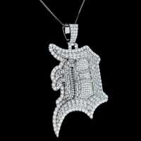 Pendentif personnalisé en argent sterling 925 plaqué or 18 carats avec moissanite, style hip-hop, pour homme, avec initiales ou nom gravé