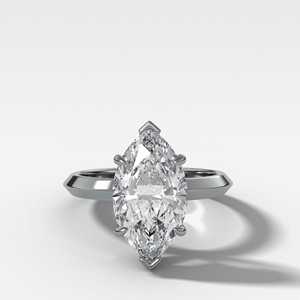 Bagues de fiançailles solitaires en diamant taille marquise 2 carats, en or massif 10K 14K 18K, avec bordure à lame et sertissage bas, pour demande en mariage et mariage de luxe - Product Image 5