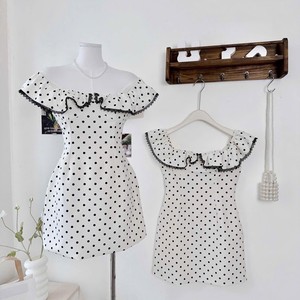 Vestido Mini Elegante con Volantes y Estampado de Lunares para Mujer, Ligero, Moda de Verano, OEM - Product Image 3