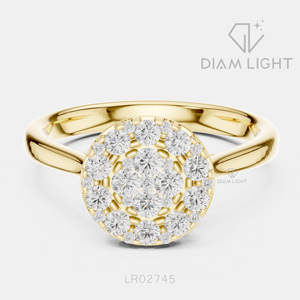0.444CT IGI Certified Lab Grown Diamond Round Cut Engagement <b>Ring</b> 14K White Gold F+ VS+ Pavé Band Bridal Fine Jewelry Gift - Product Image 5
