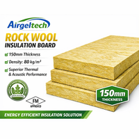 Panneau en laine de roche Airgeltech 80 kg/m, 150 mm - Classe A1, résistance au feu, conductivité thermique 0,036 W/mK, écologique, isolation lourde