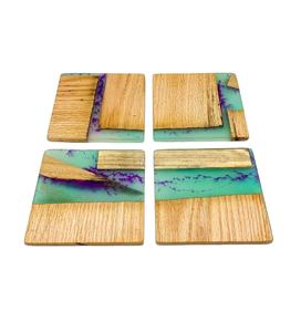 2024รองแก้วไม้และเรซินสำหรับใช้ในสำนักงานกาแฟปาร์ตี้รับประทานอาหารงานกลางแจ้งสั่งพิมพ์โลโก้ได้ตามต้องการ - Product Image 1