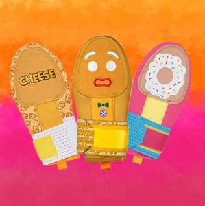 Cheese Gingerbread Donut Themed <b>Baseball</b> <b>Gloves</b> & Mitts-Reusable Non-Woven Fabric Lightweight Durable Left/Right Handed - Product Image 1