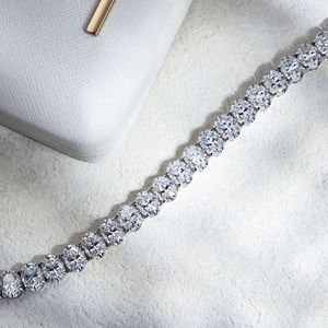 10K Yellow Gold 1.5ct E VVS2 Oval Lab Grown Diamond Tennis <b>Bracelet</b> Luxury Chain Fine Jewelry For Women Factory Wholesale Direct - Product Image 2