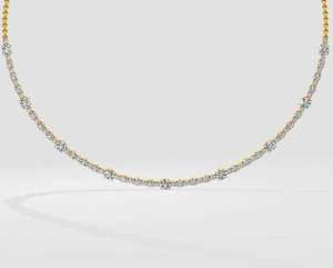 Collier Solitaire Tennis en Or Jaune 18 carats avec Diamant de Laboratoire Couleur E VS1, Certificat IGI, Bijoux Fins - Product Image 6