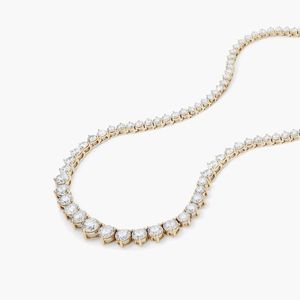 IGI Certified Riviera Graduating Lab Grown Brilliant Cut Diamond Tennis <b>Necklace</b> 14K White Gold Rhodium Plated 20 CTW Luxury - Product Image 2