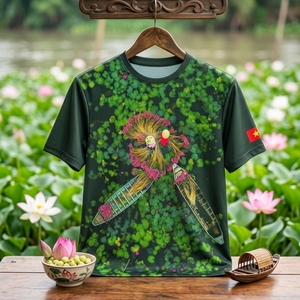 เสื้อยืดเวียดนามสุดเท่ห์ ผลิตจากผ้าฝ้าย ใส่สบาย ระบายเหงื่อได้ดี เหมาะสำหรับทุกเพศทุกวัย แขนสั้น ผลิตจากโพลีเอสเตอร์ เหมาะสำหรับเล่นกีฬา - Product Image 1