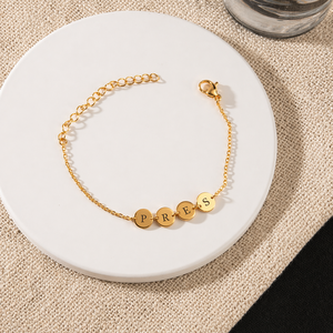 925 Sterling Silver 14K Gold Plated Custom Engraved Initials Minimalist <b>Chain</b> Link Family <b>Name</b> Personalized Men's Jewelry - Product Image 1