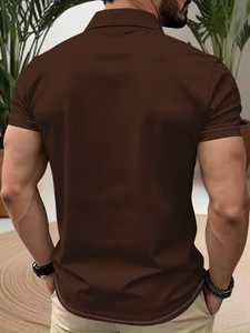 เสื้อโปโลแขนสั้นผ้าฝ้าย 100% คุณภาพพรีเมียมสำหรับผู้ชาย สวมใส่สบายในฤดูร้อนและชุดทำงาน แห้งเร็ว ลายเรียบ รับผลิตแบบ ODM - Product Image 2