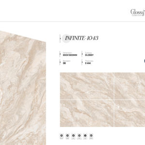 Azulejos de porcelana brillante de gran formato de diseño, 800x1600, 1200x1800, 750x1500 mm, para paredes, pisos y elevaciones interiores modernas. - Product Image 1