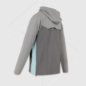 Unisex Tracksuit Set Gray Blue Solid Lightweight Full <b>Zip</b> Hooded Sporty Nylon <b>Jogger</b> Pants Side <b>Pockets</b> Winter Wear - Product Image 3
