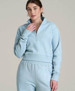 Sudaderas de Invierno para Mujer al por Mayor de la Mejor Calidad, Tallas Completas, Estilo Urbano, de Algodón Teñido Liso, Forro Polar Transpirable, con Cremallera Frontal Baja - Product Image 1